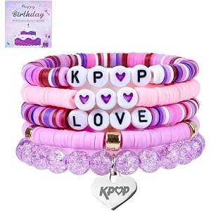 SKVIZLAC KPop Bracelet Merch Stuff K Pop Themed Jewelry Accessories, Christmas Birthday Gifts for Women, Daughter, Sister, Co