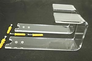 AUXPHOME Clear Acrylic Skateboard Wall Racks. - Horizontal. Complete With fixing screws.Wall Mounted.Storage/display. Skateboard Deck Display Wall Mount Hanger Rack Holds for Skateboard / Snowboard / Longboard