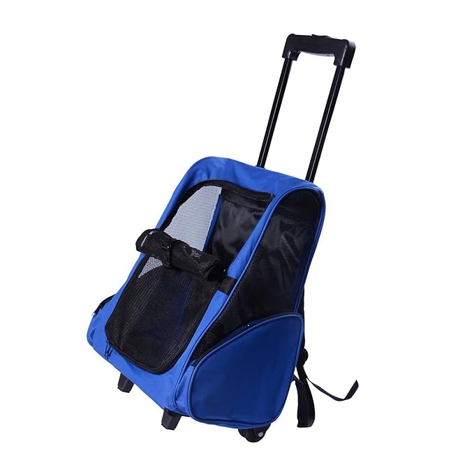 PawHut Hundetrolley Transporttasche Trolley Tragetasche Rucksack Hunde Hunde Trolley blau