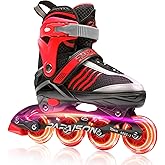 PAPAISON Adjustable Inline Skates Boys Ages 4-16, Roller Skates for Girls Kids Ages 5-8 8-12 with Full Light Up Wheels, Outdoor Skates Illuminating Skates for Children Teens Women