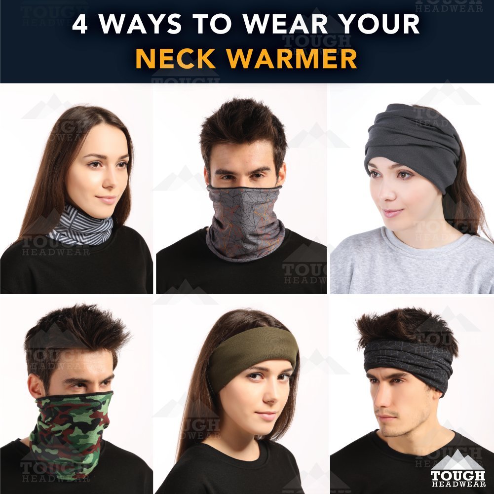 Fleece Neck & Ear Warmer - Reversible Neck Gaiter, Mask, Headband & Beanie Fleece Neck & Ear Warmer - Reversible Neck Gaiter, Mask, Headband & Beanie