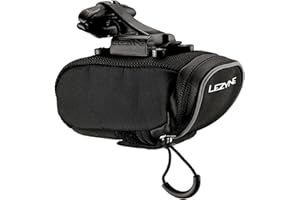 LEZYNE Micro Caddy Bicycle Saddle Storage Bag - Compact Aero-Shaped Nylon with Organizational Pockets, Quick Access Sleeve & Water-Resistant Zipper