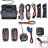 App Control Car Alarm System with Remote Start and Push Start Ignition Kit | Passive keyless Entry, Shock Sensor Alarm, Remote Engine Start Stop, Push Button Start Ignition Kit, APP Control