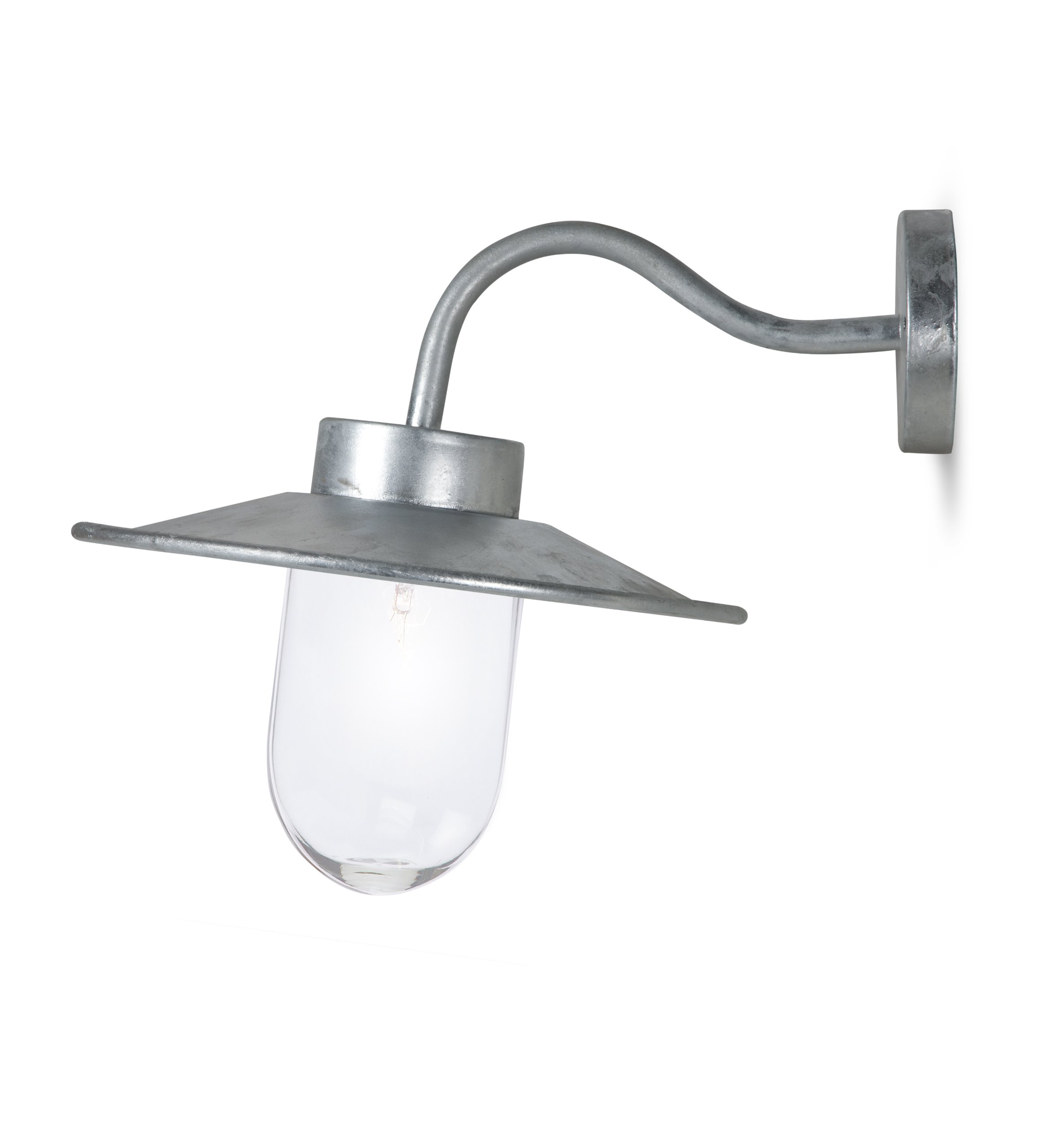 Garden Trading E27 Edison Screw 60 Watt St Ives Galvanised Swan Neck Light