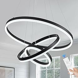 Benkut 3-Rings D23.6 Modern LED Chandelier Black
