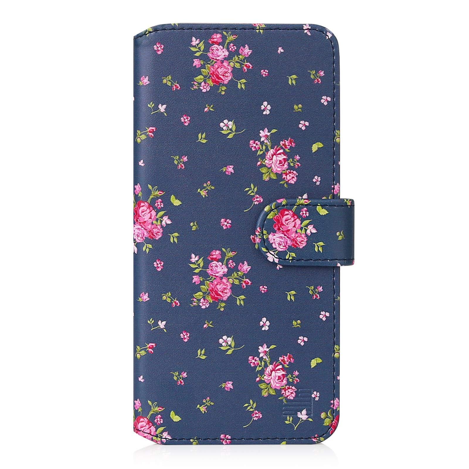 32nd Floral Series 2.0 - Design PU Leather Book Wallet Case Cover for Samsung Galaxy A41 (2020), Designer Flower Pattern Wallet Style Flip Case With Card Slots - Vintage Rose Indigo