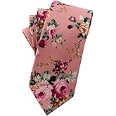 LEVAO-Men's Skinny Tie Floral Cotton Neck Ties for Men