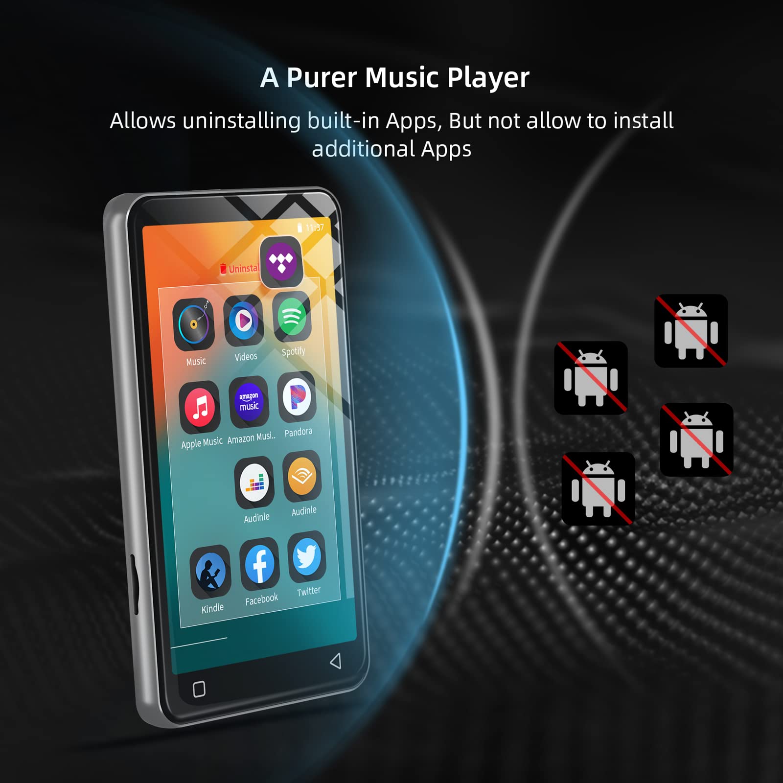 MP3 Player with Bluetooth and WiFi,MP3 Player with Spotify,Spotify Kids,Audible,Pandora,Amazon Music,4