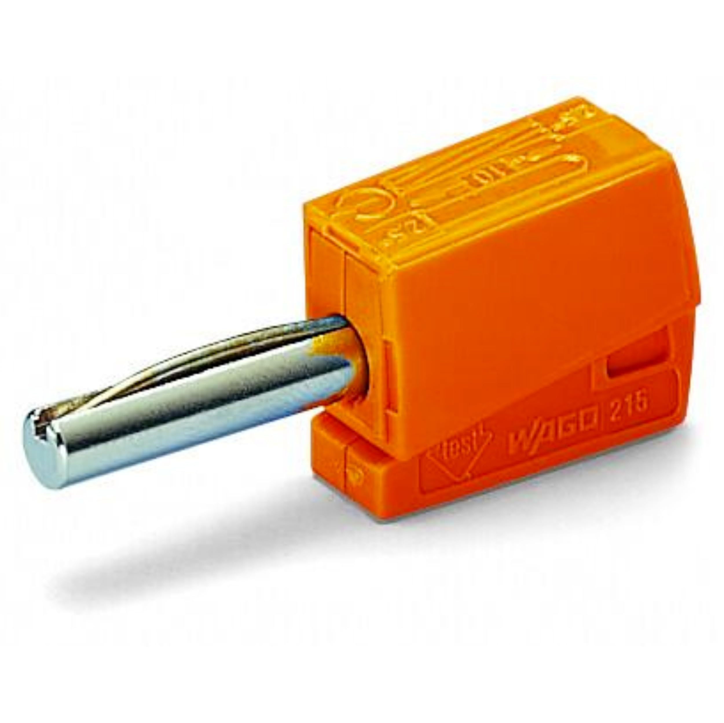WAGO Banana plug; for socket 4 mm Ø; 2,50 mm²; orange, 215-211 (50 pcs) — image 1
