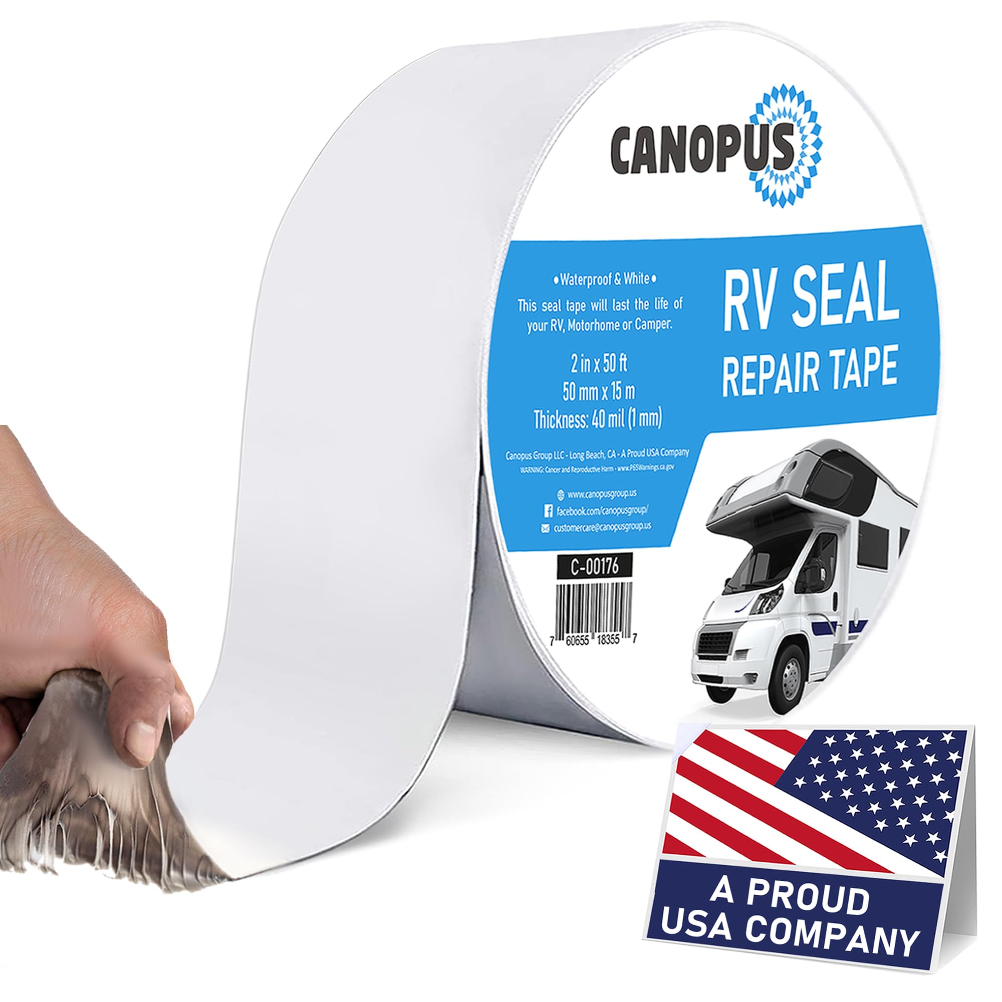 CANOPUS RV Sealant Tape, White, 2 Inch x 50