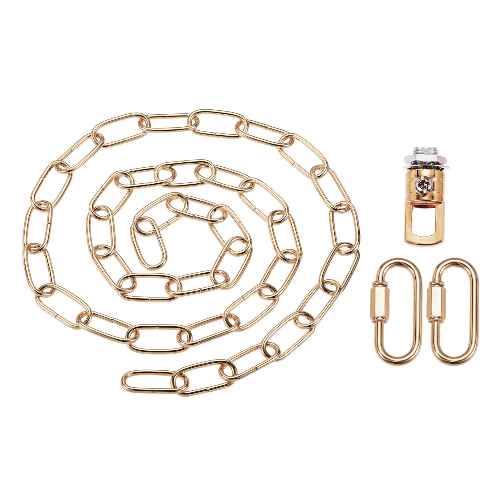 YOKIVE 1 Set Pendant Light Fixture Chain, 4mm Thick Chandelier Hanging Link with Connector Hooks Ring, Great for Ceiling Lights, Lamps (Dark Gold, 56-Inch)