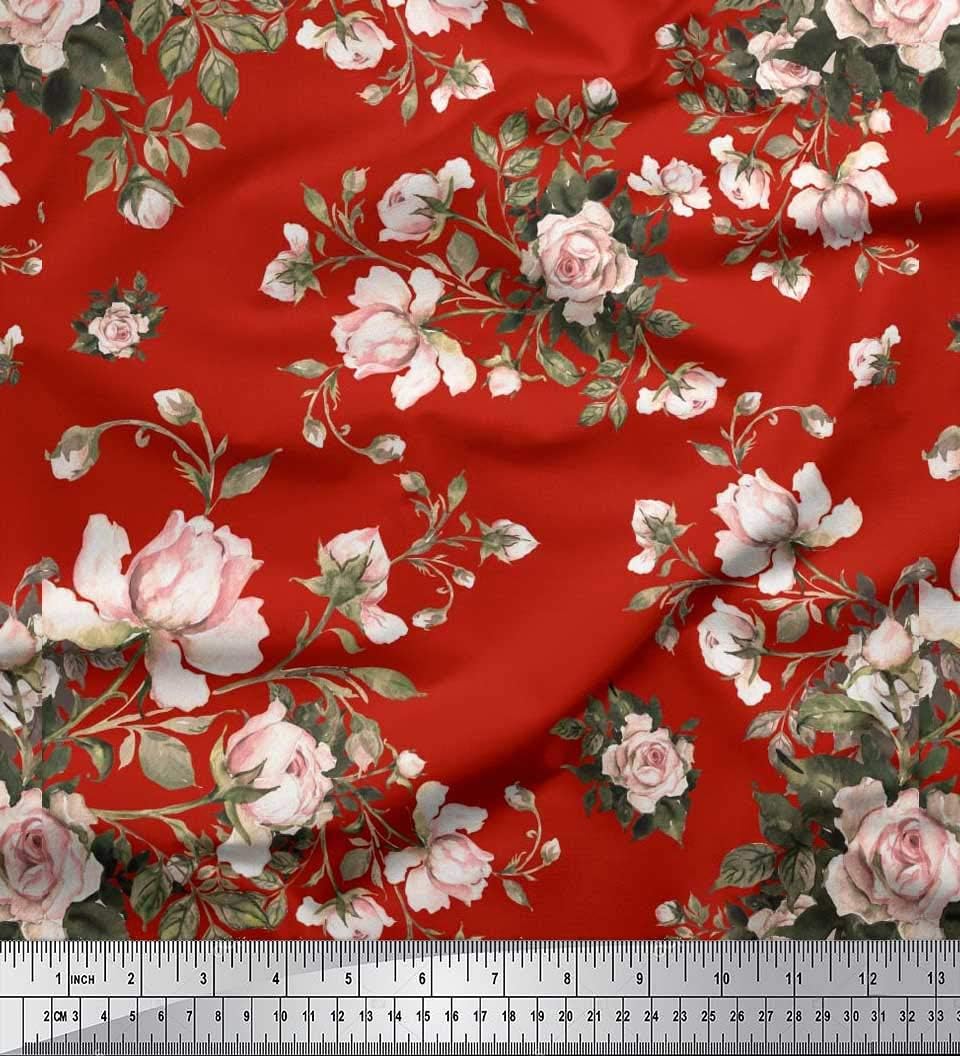 red floral print