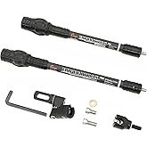 SUNYA Archery Bow Stabilizer for Compound Bow, Carbon Fiber Body Flexible Core, Damping System and Weights Kit, 8",10",12" 15" in Expedition Series