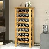 Dripex Bamboo 7-Tier Free Standing Wine Rack 24-27 Bottles 102cm view 1