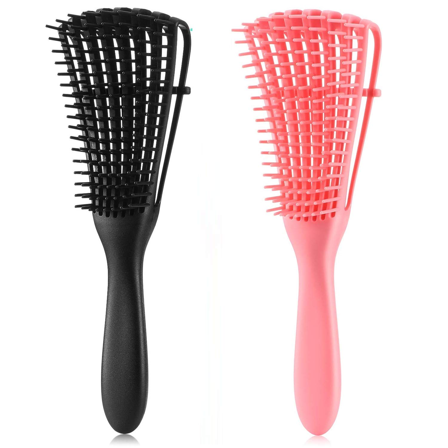 Ez Detangling Brush for Curly Hair Knots Detangler Hair Textured 3a to 4c Kinky Wavy Wet Thick Long Dry Black Natural Hair, Easy to Clean 2 Pack : Beauty