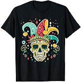 Mardi Gras | Carnival | Sugar Skull | Jester Hat T-Shirt