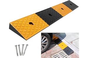 FORIY foiry Rubber Curb Ramp 2'' Driveway Ramp 1 Pack Heavy Duty Car Ramp w/4 Expansion Screws Loading Rubber Ramp for Cars Forklifts Trucks Motorcycle Wheelchairs 39''(L) X6''(W) X2''(H)