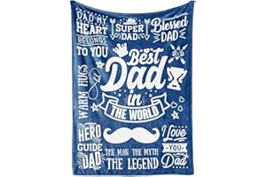 InnoBeta Father's Day Birthday Gifts for Dad, to My Dad Gifts from Daughter Son, Best Dad Gifts Ideas Soft Throw Blanket 50" x 65", Best Dad Ever Blue