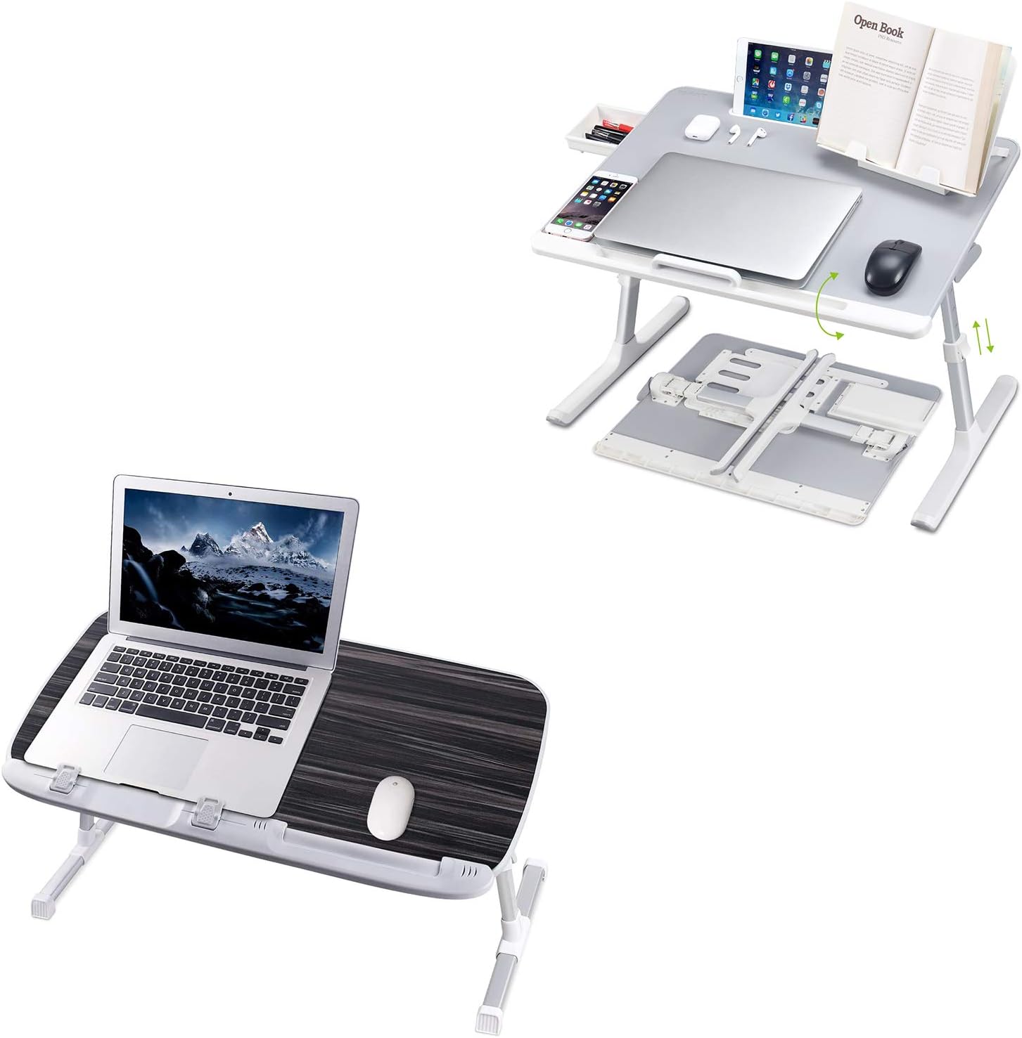 Laptop Desk for Bed, XXL Laptop Bed Tray Table, Portable