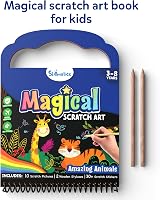 Skillmatics Scratch Art Book for Kids Animals Craft Kit 30+ Scratch Stickers view 3