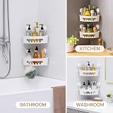 LEVERLOC Corner Shower Caddy 2 Pack Suction Cup White No Drill Rust Free view 5