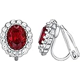 Yoursfs Austria Crystal Clip on Earrings for Women 18K Gold Plated Fashion Jewelry with Halo CZ Rhinestone Non Pierced Earrings