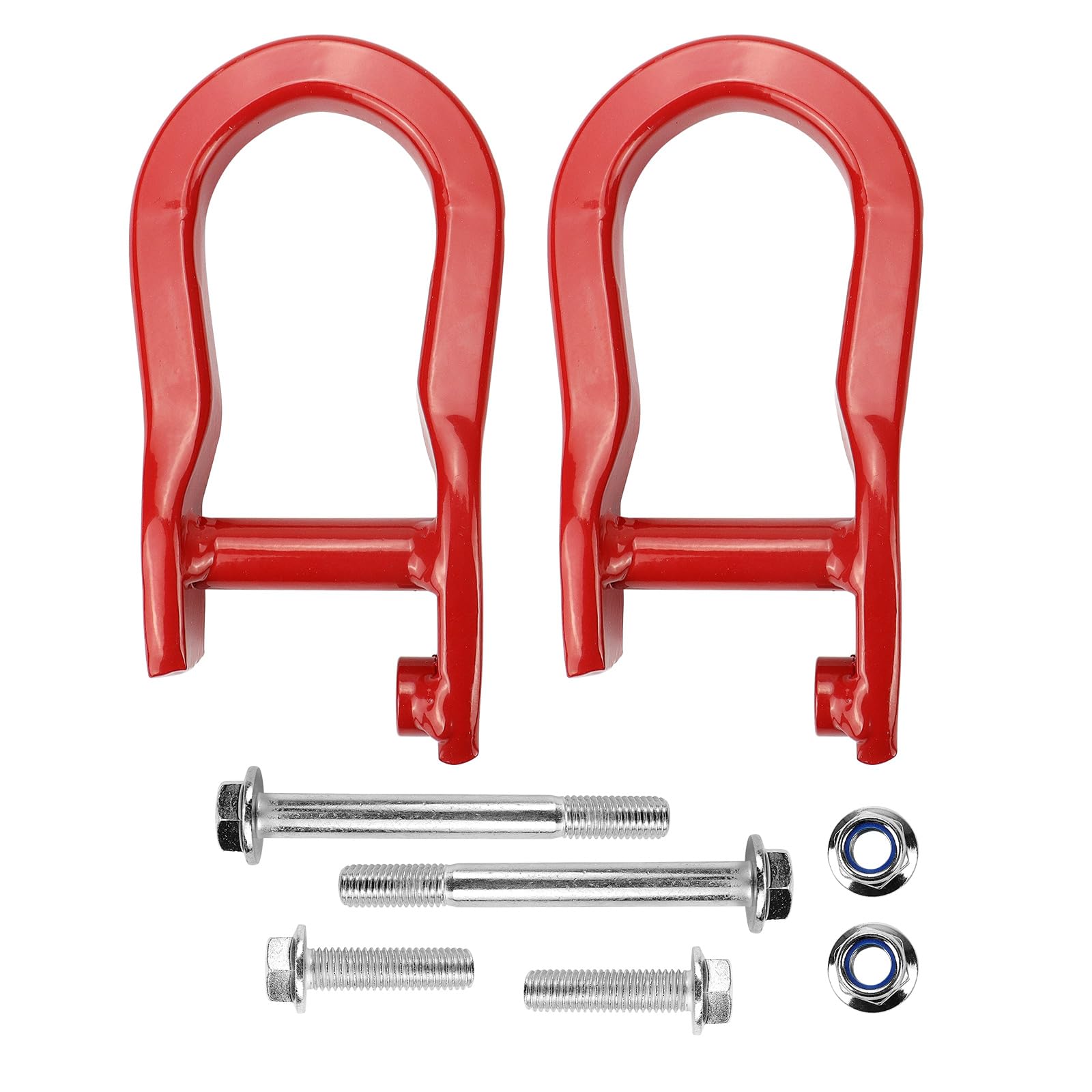Photo 1 of Front Tow Hooks Ring Compatible with 2007-2019 Chevy Silverado GMC Sierra 1500 Front Lower Bumper Trailer Ring Replace 84192871 Red 2Pcs