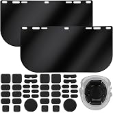 Feekoon 2 Pack Face Shield Replacement Lens Compatible with Hobart 770580 | Tinted Full Face Shield with Helmet Pads, Replacement Foam Padding Kits for Welding, Grinding, DIY, Cosplay Helmet