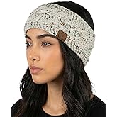 Funky Junque Winter Headbands for Women – Warm Head Wraps, Earmuff Style Ear Warmers, Cozy Headwrap for Running, Womens Outdoors Gear & Accessories - Confetti Oatmeal