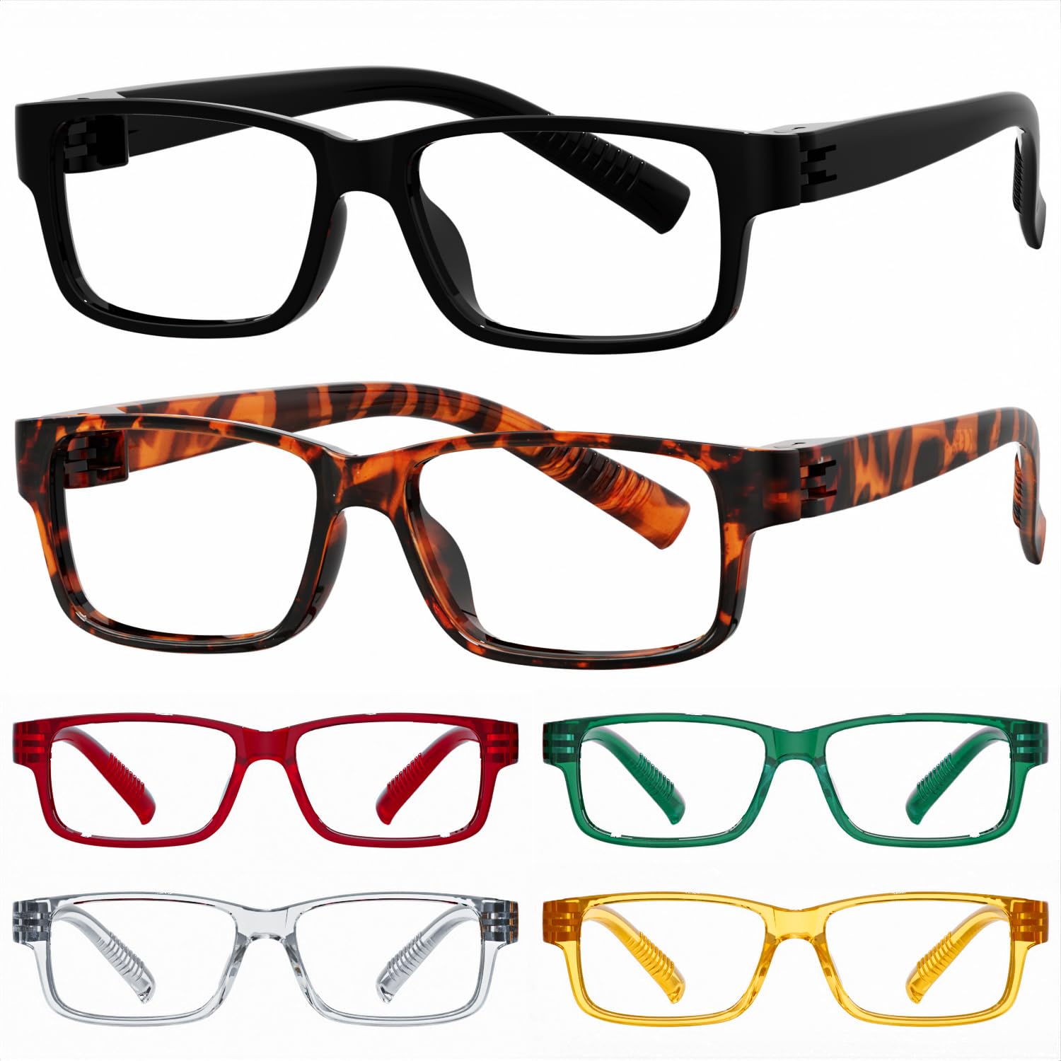 Photo 1 of Eyekepper Metalless Screwless Reading Glasses Spring Hinges 6 Pack Vintage Readers for Men +0.50