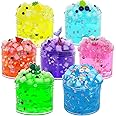 7Pack Jelly Cube Clear Slime Crunchy Slime Scented Slime Kit,Super Soft and Non-Sticky, Pre-Made Slime for Kids Birthday Gift Slime Party Favors