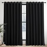 PONY DANCE Blackout Curtains 2 Panels 90x90 in Thermal Insulated Eyelet