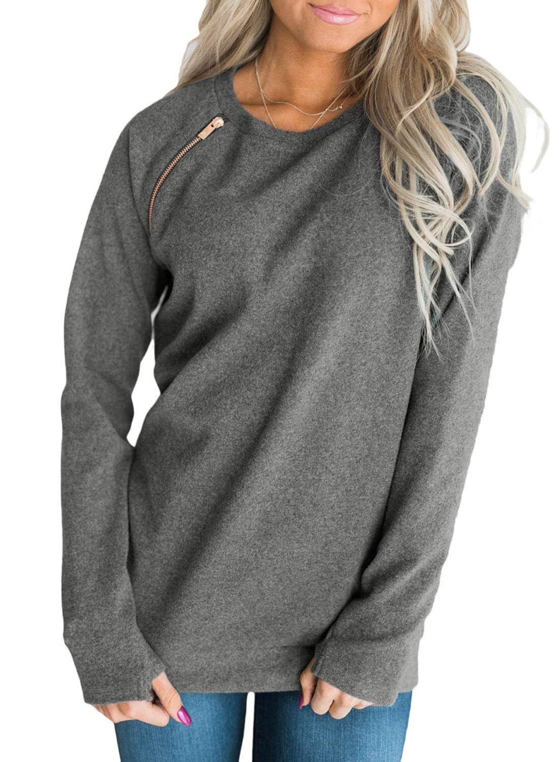 solid color crew neck sweatshirts