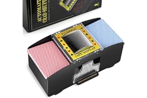 Nileole 2 Decks Quiet Card Shuffler, Automatic 2000 MAh Rechargeable Electric Shuffler, Playing Cards, Texas Hold'em, Poker, Home Card Games, Blackjack(Black)