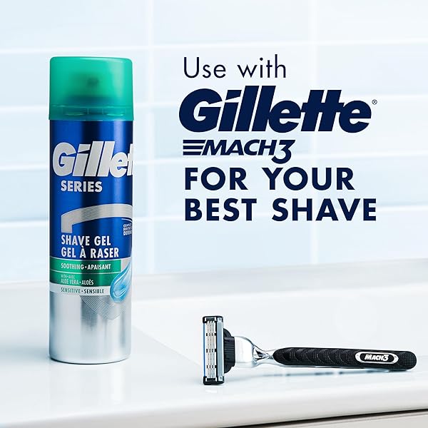 GILLETTE SERIES 3X ACTION SHAVE GEL, SENSITIVE TWIN PACK, 7 OZ (PACK OF 2)