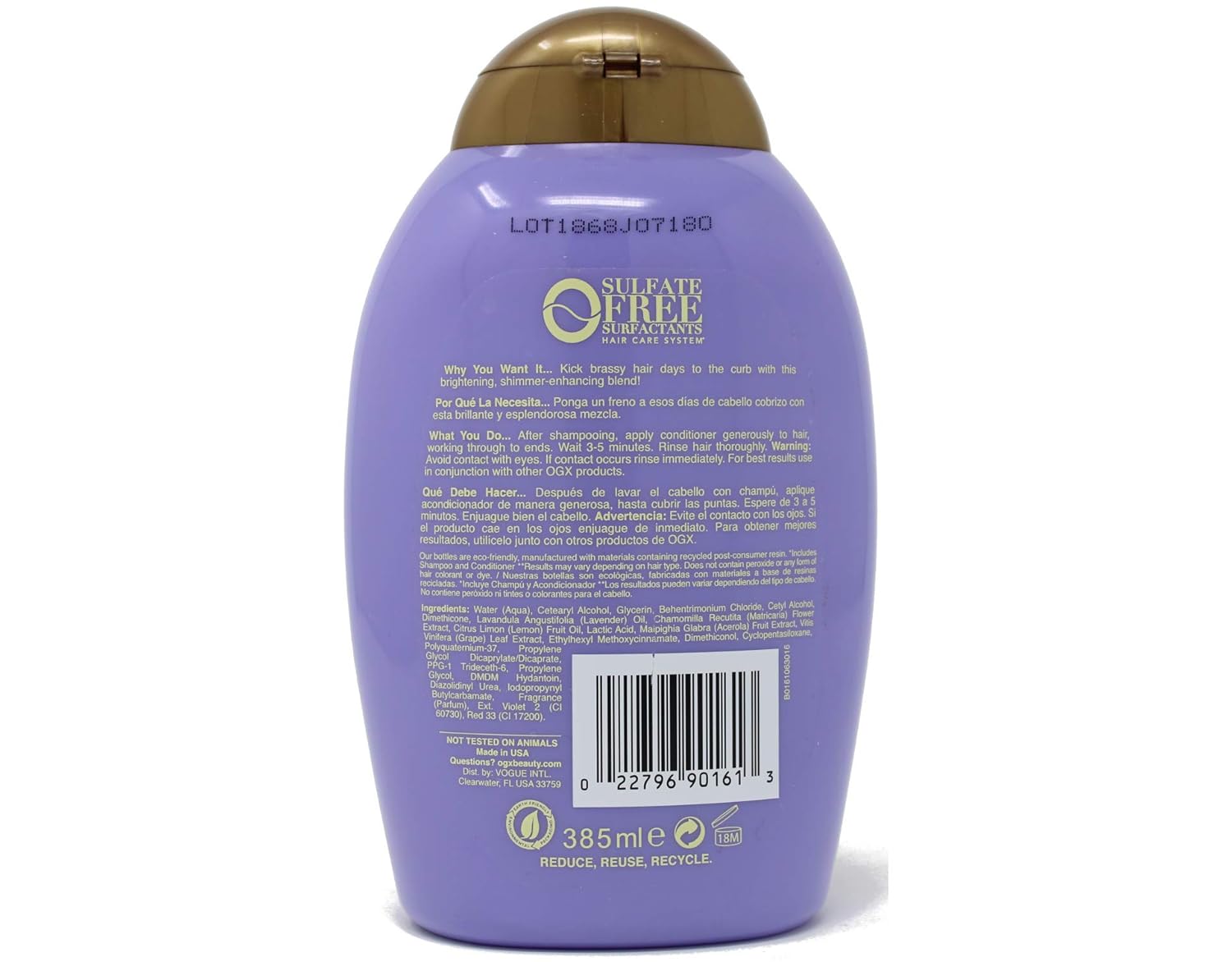 Buy Ogx Conditioner Lavender Platinum Tone Reviving 13 Ounce