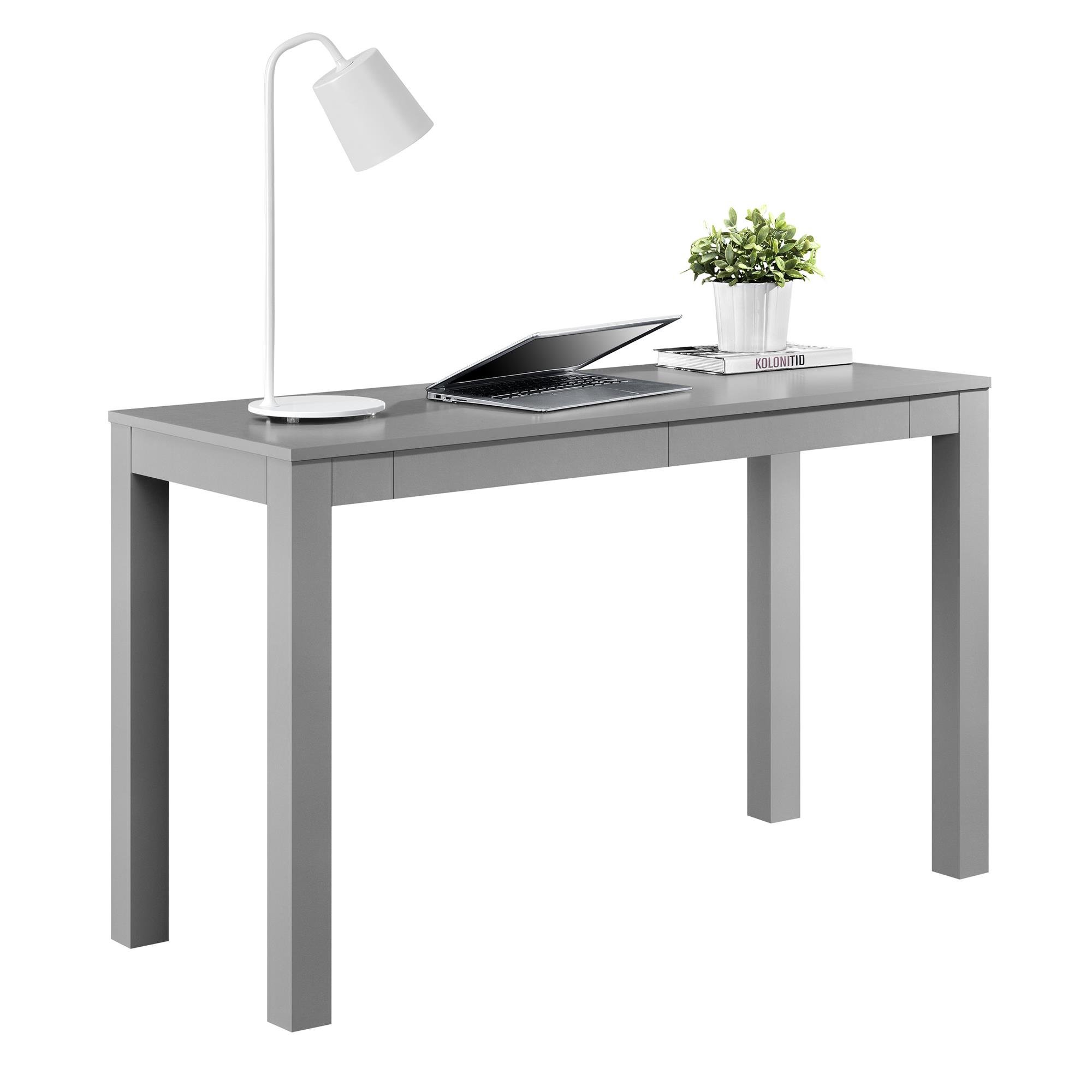 Ameriwood Home Parsons Xl Desk with 2 Drawers, Gray Gray