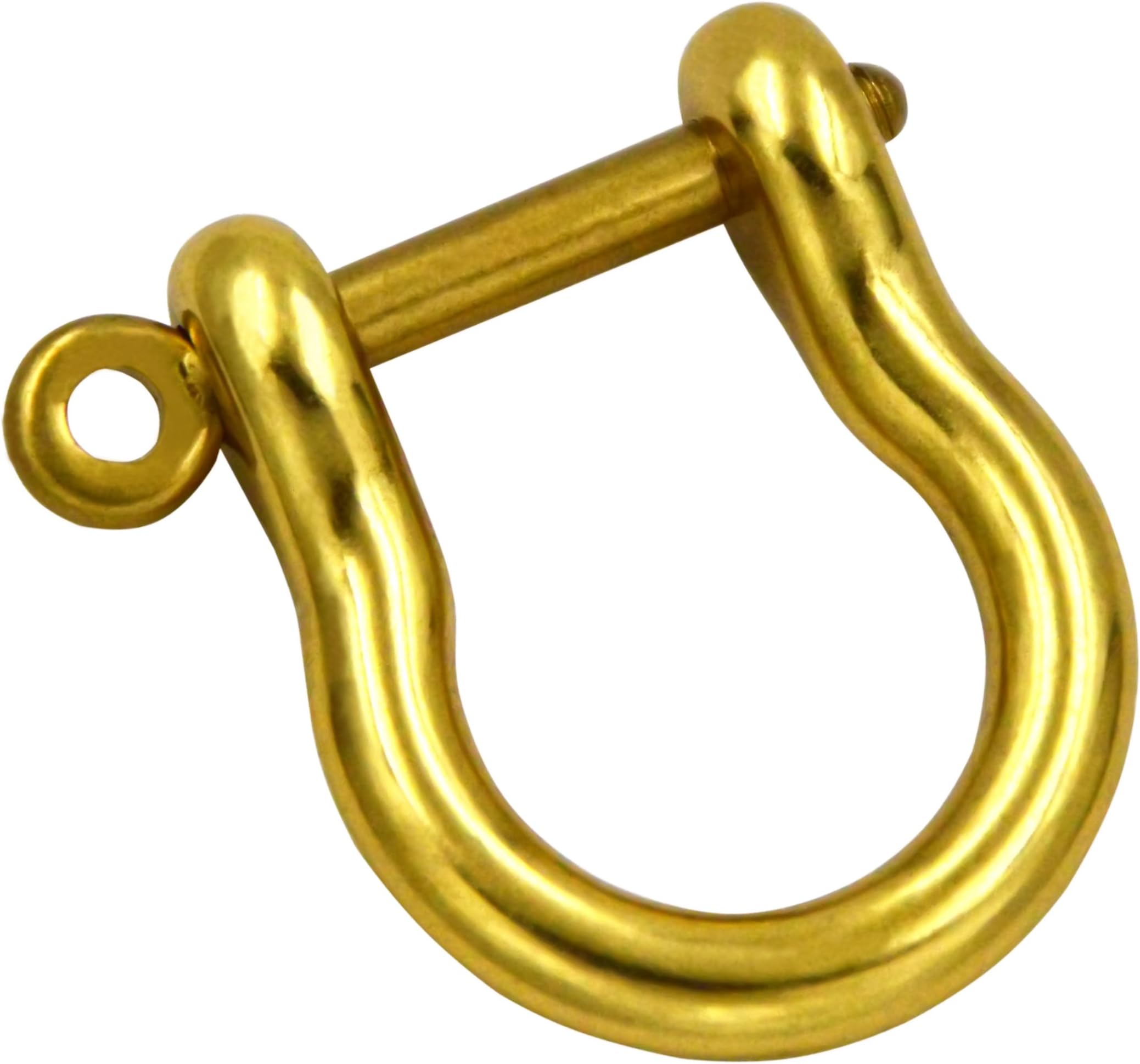 Hirisy 4pcs 1-1/5 Inches Solid Brass Bow Shackles for Keyrings Paracords Jewelry DIY Leathercraft Hardware (Large: Inside dia 5/7'', B Style)