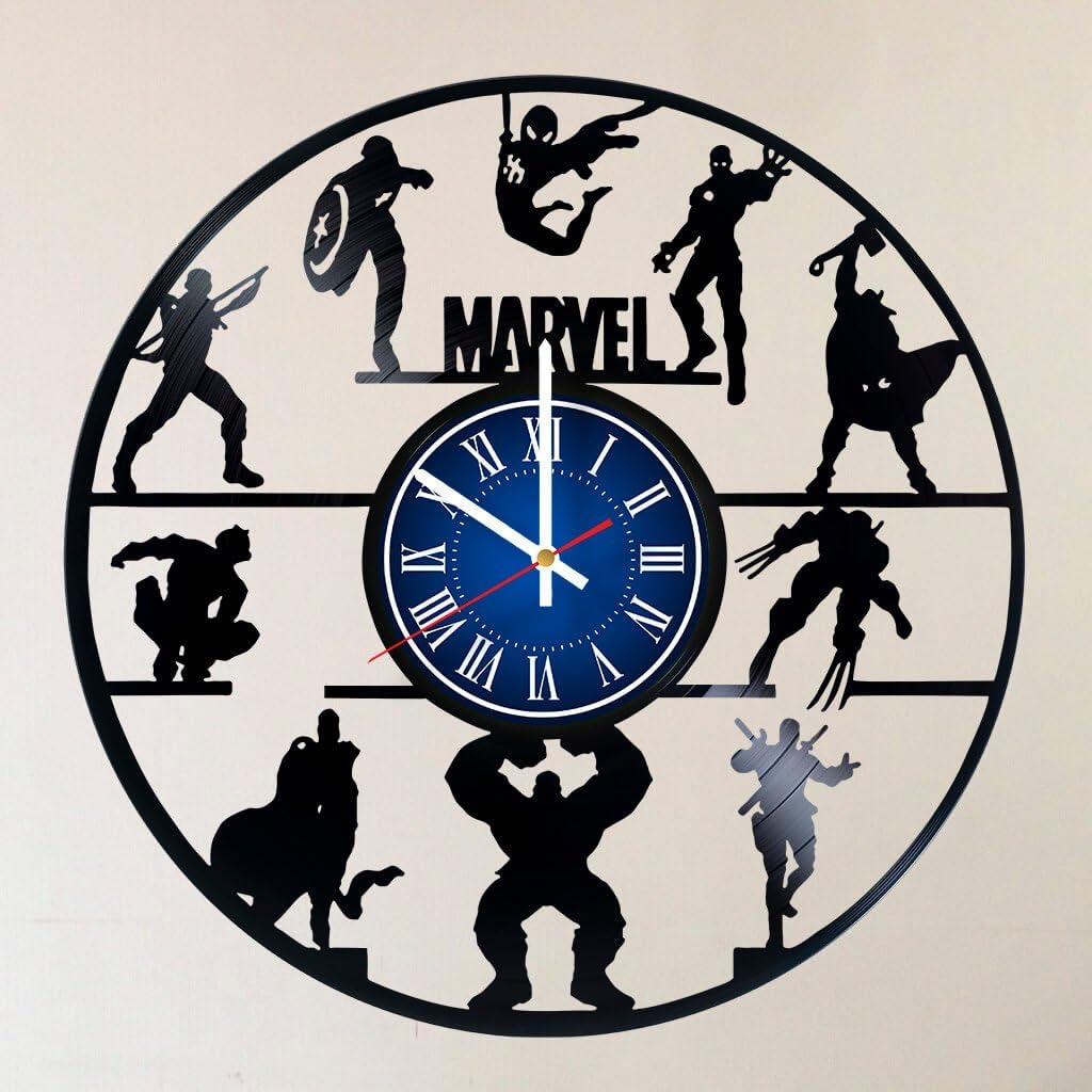 MARVEL AVENGERS 12 INCH / 30 CM VINYL RECORD WALL CLOCK INFINITY WAR ENDGAME Gift idea for children, teens, adults