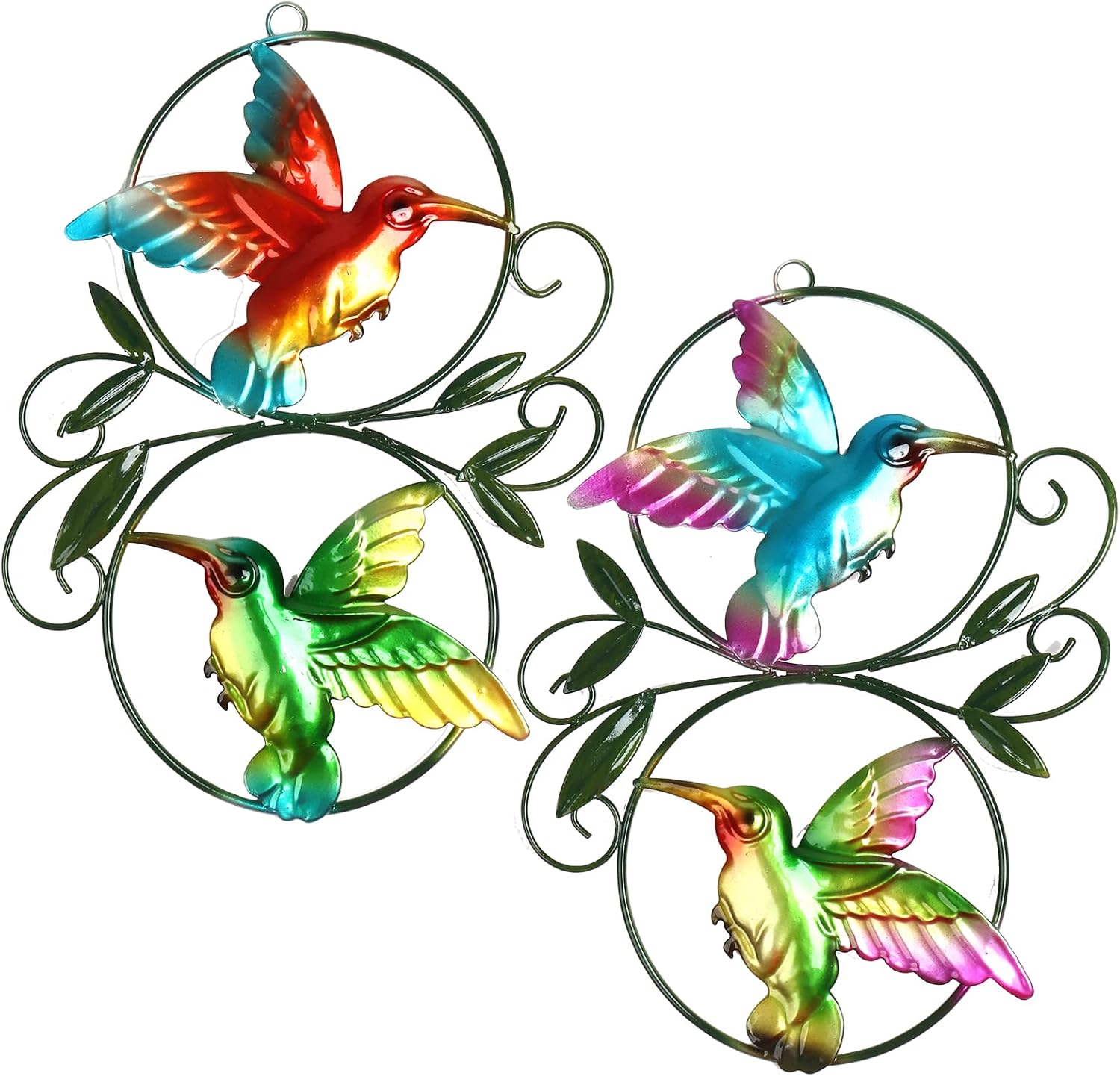 Plaques & Wall Art - ASAKOKEA Metal Hummingbird Wall Art 2Pcs Yard Decor Outdoor Fence Decorations for Backyard Small Patio Decor - Set of 2