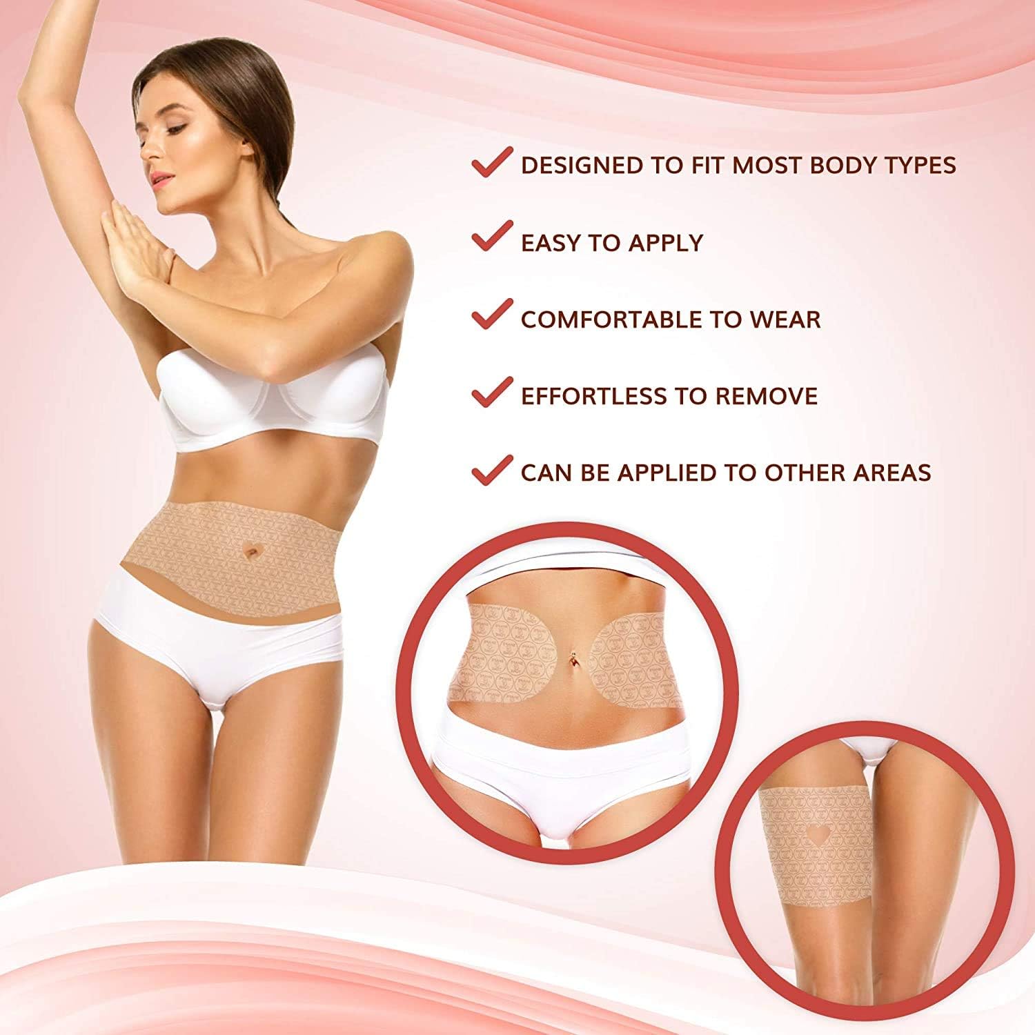 Moisturizing Body Applicator Wrap - Easy-to-Use Toning & Smoothing Wrap - Anti-Cellulite Solution (Pack of 6) - Image 3