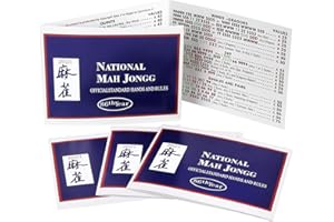 Yostyle Mahjong Card 2024, 4PC Mahjong Card Official Standard Hand and Rules Mahjong Card Large Print Mahjong Scorecard (Blue)
