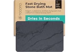 TOSORO - Stone Bath Mat, Diatomaceous Earth Non-Slip Stone Shower Mat - Quick Drying Absorbent Bath Mats for Bathroom - Elegant & Modern Design, Easy to Clean (23.5 x 15) - Graphite