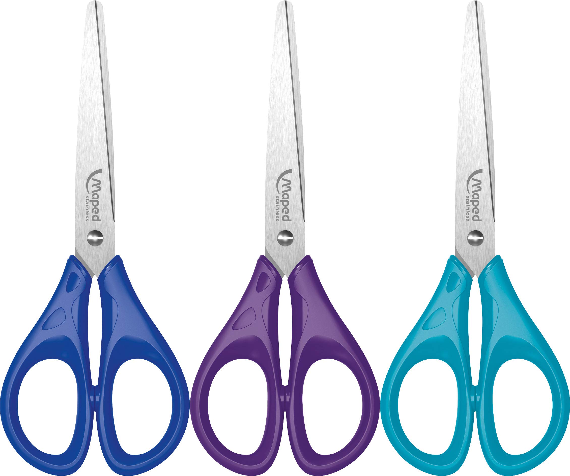 Maped 476110 Essentials School Scissors, 16 cm, Blue, Purple or Turquoise, Assorted Model, Pack of 1