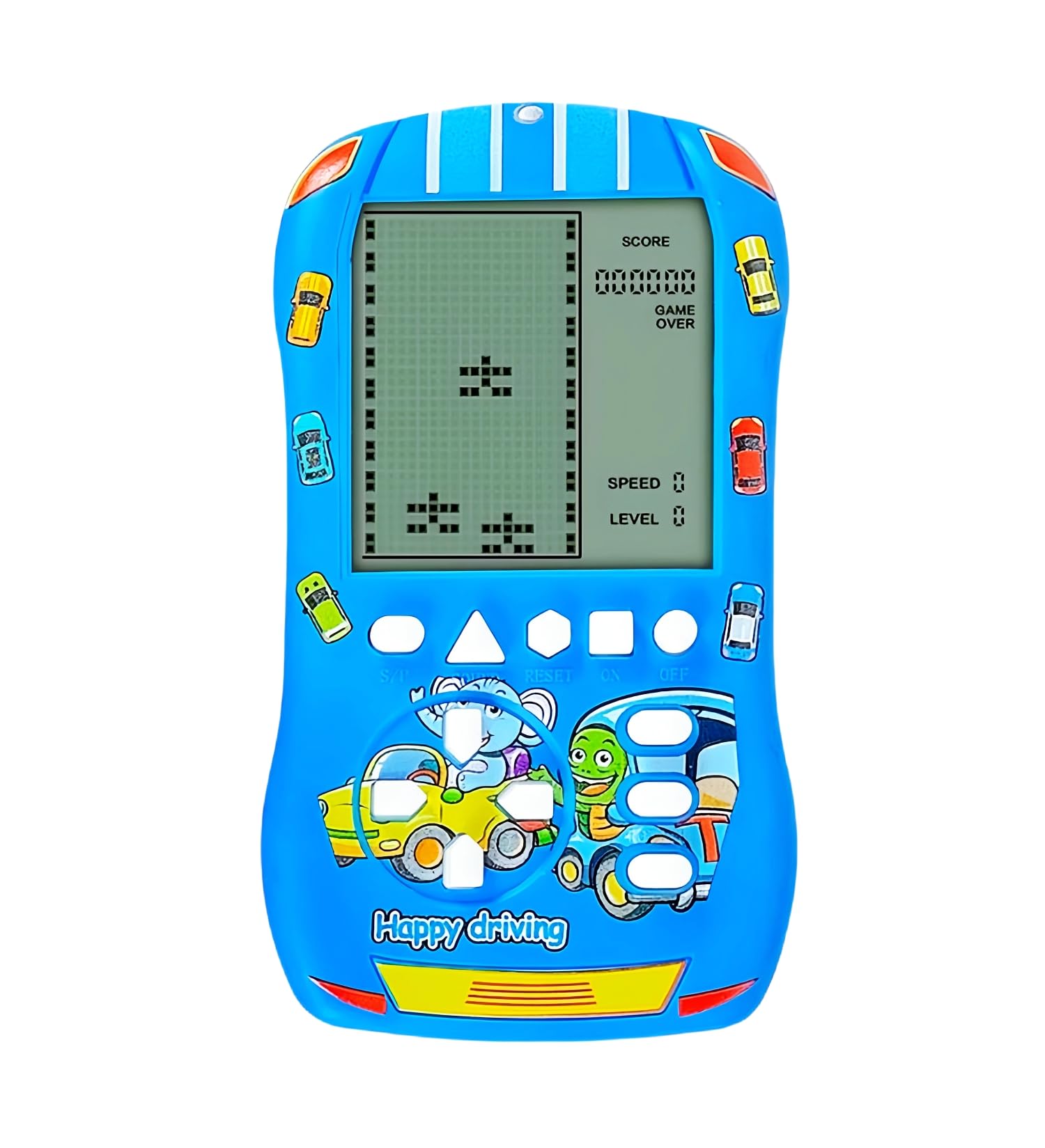 HLF Sports Car Appearance Block Game Console Big screen built-in 23 Brick Games 824 Modes Adjustable Speed/difficulty 70s/80s/90s Handheld Game Decice Kids/Teens/Birthdays (Blue)