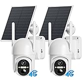ELYSOO 4G LTE Cellular Security Cameras Outdoor, 2 Pack No WiFi Security Camera Solar Powered with 360° View, 2K Color Night Vision, Includes SIM Card(Support Verizon/AT&T/T-Mobile)