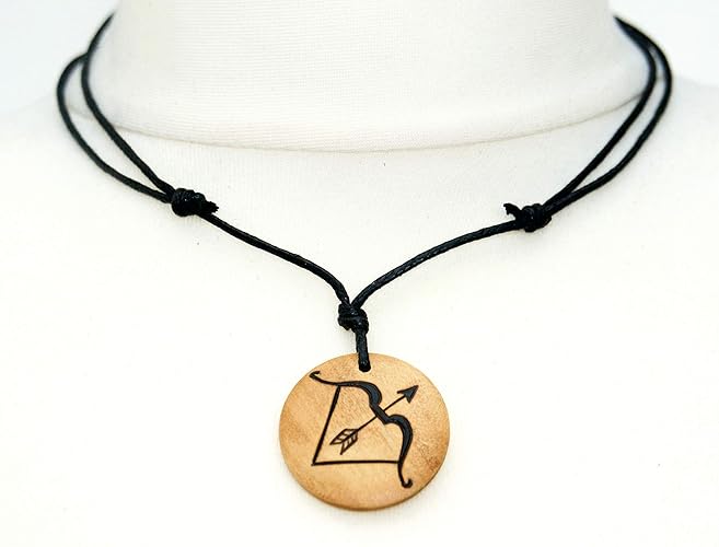 Bow and Arrow Necklace Archery Gifts Wooden Artemis Jewellery for