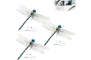 AIRBIL Dragonfly Clip Bug Repellent, Dragon Fly Clips for Bugs Repellent, Realistic 3D Artificial Dragonfly Hat Clip on for Outdoor Decor, Fly Repelling Companion for Garden Camping Yard(3pcs Upgraded Model)