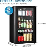 COMFEE' RCZ99BG1(E) Under Counter Beer & Drinks Fridge 93L 2–15°C view 3