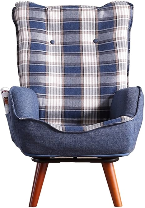 Amazon デスクチェア 怠惰なソファ授乳椅子回転式授乳椅子バルコニーラウンジチェアベッドルームの読書ソファハイバック折りたたみ式ベアリング300kg Color Blue Size 78 93 Cm 31 37 Inch リクライニングチェア オンライン通販